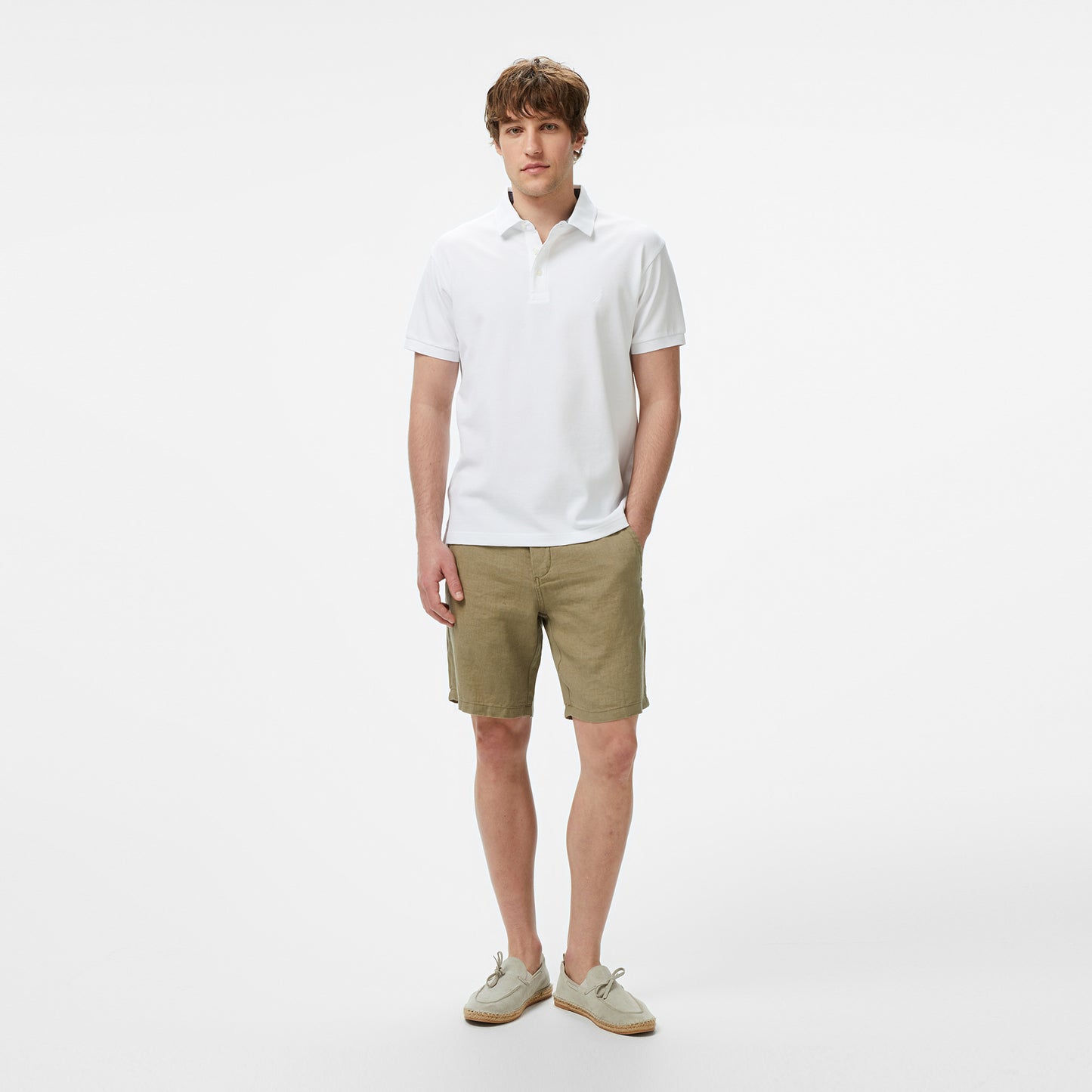 Nautica Erkek Beyaz Classic Fit Polo Yaka T-shirt