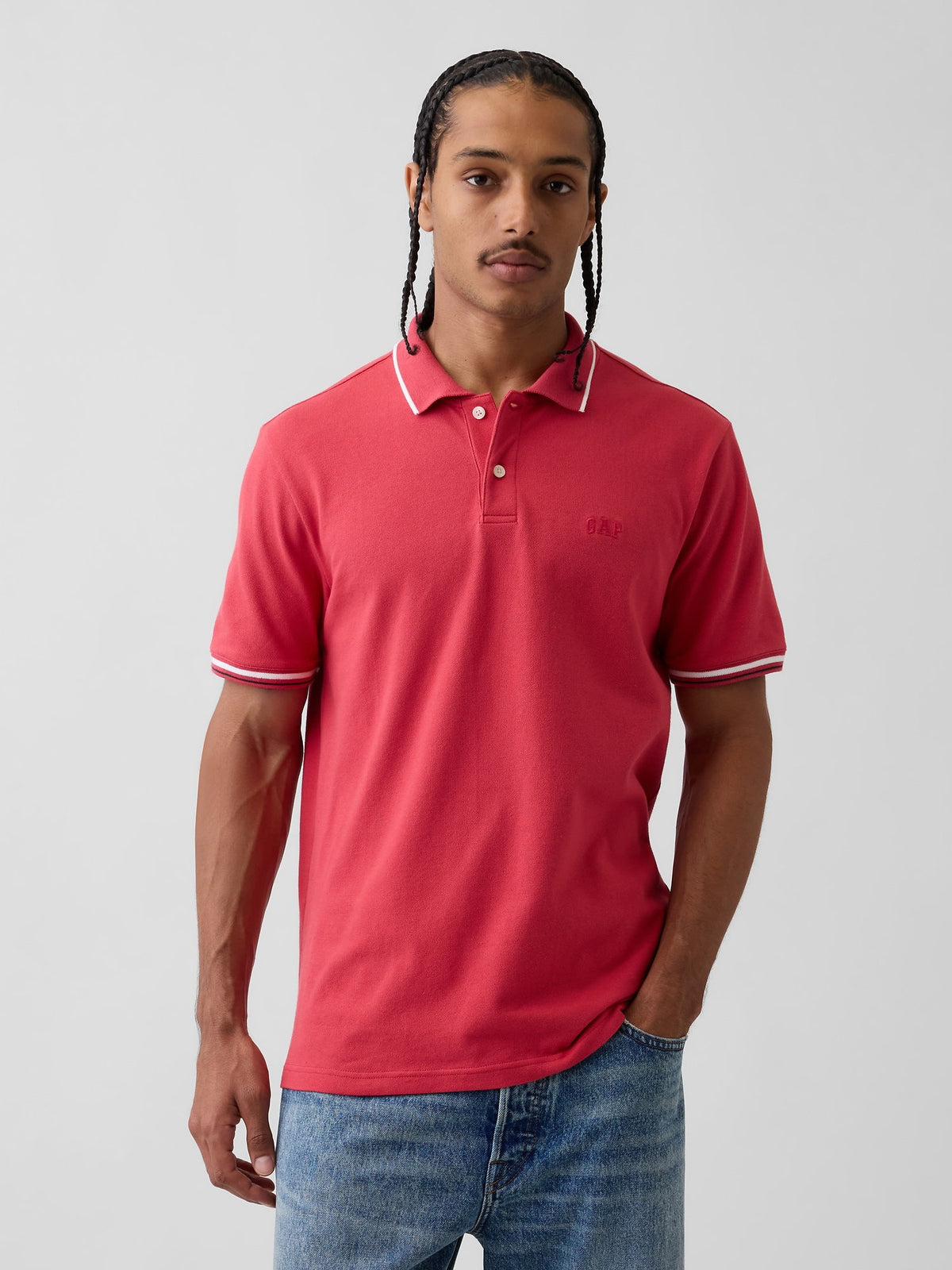 Siyah Gap Logo Piqué Polo Yaka T-shirt