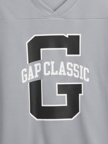 Gri Relaxed Mesh Soccer T-shirt