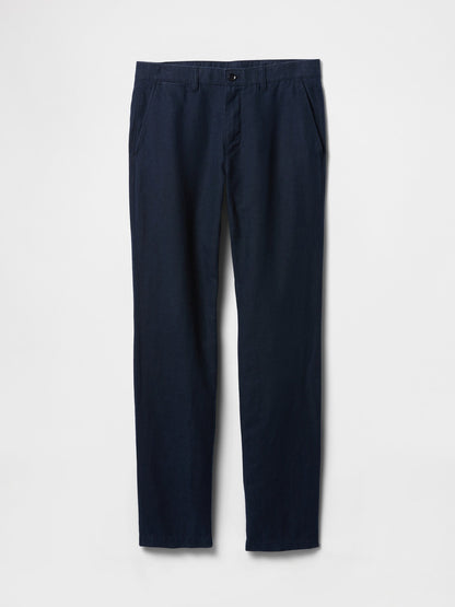 Lacivert Keten Karışımı Khaki Pantolon