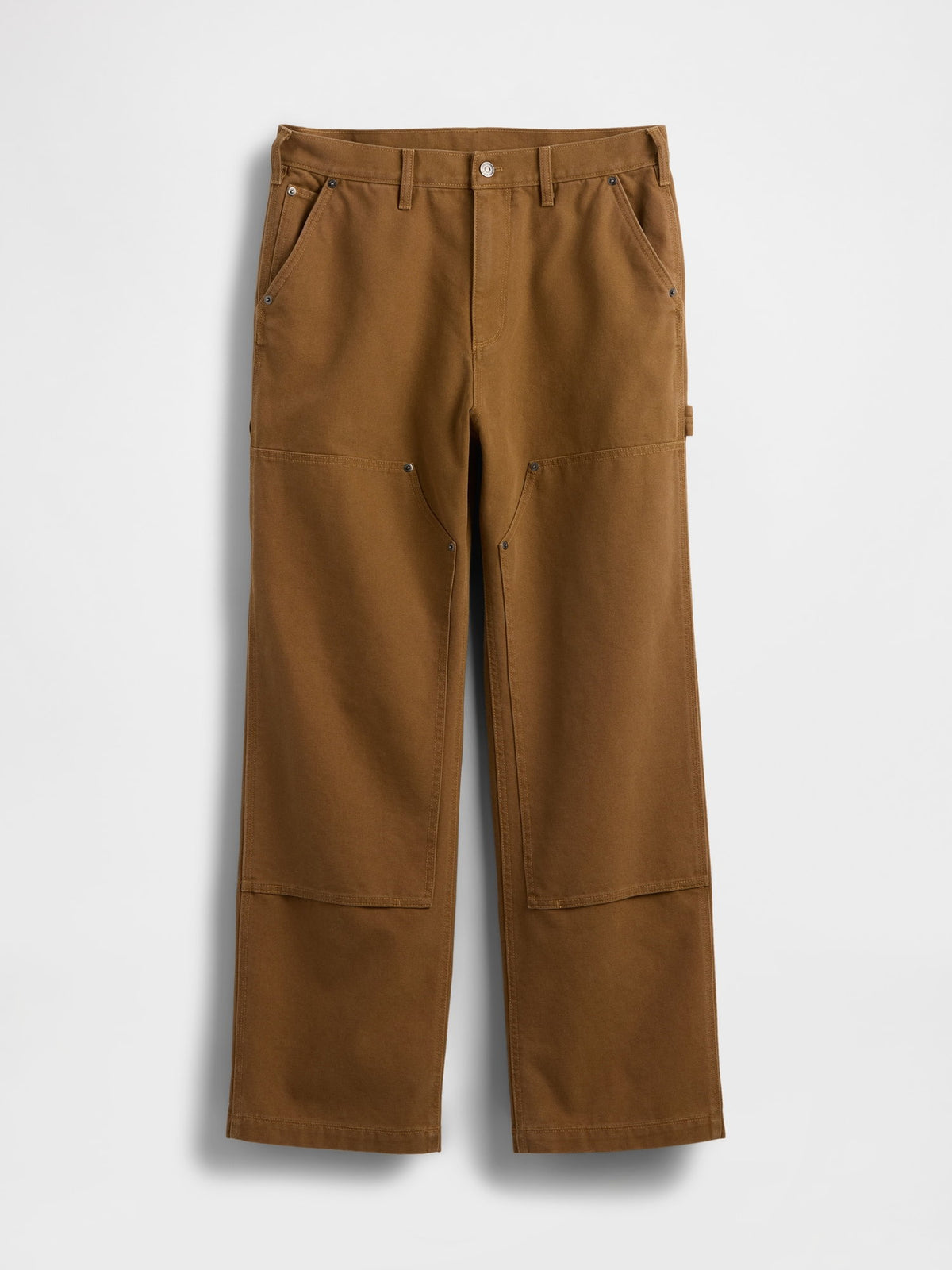 Kahverengi '90s Loose Kanvas Double-knee Carpenter Pantolon