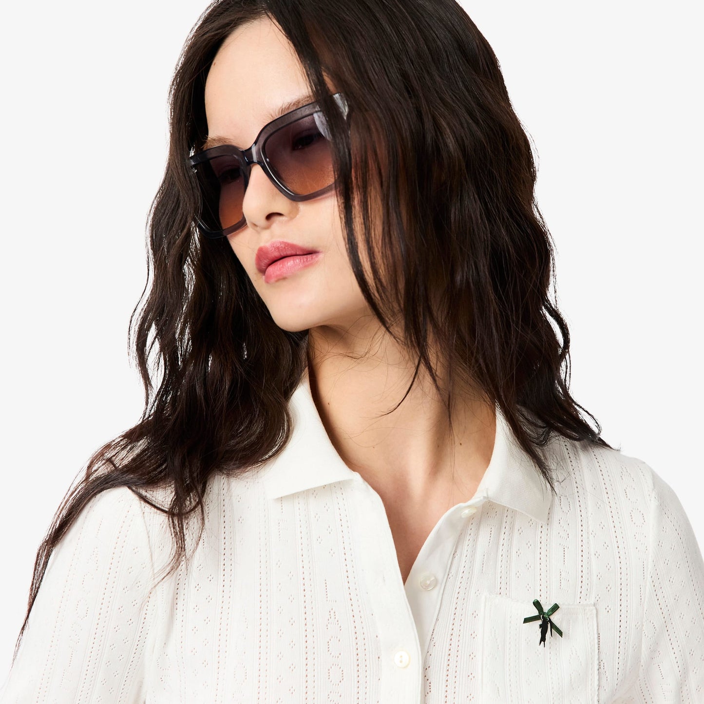 Lacoste L.12.d Kadın Slim Fit Organik Pamuk Beyaz Polo