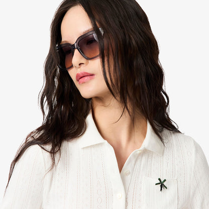 Lacoste L.12.d Kadın Slim Fit Organik Pamuk Beyaz Polo
