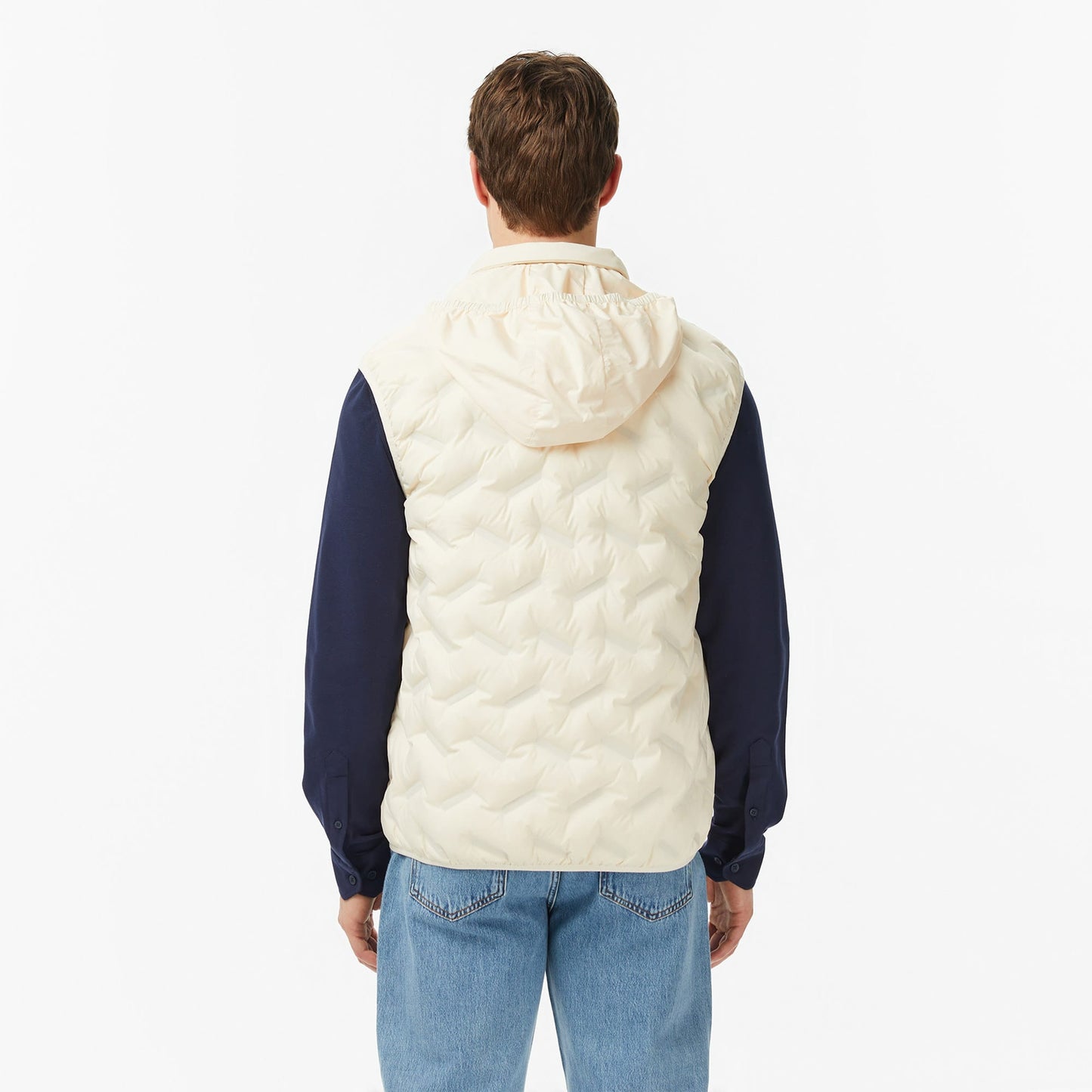 Lacoste Erkek Regular Fit Dik Yaka Kapitone Bej Yelek