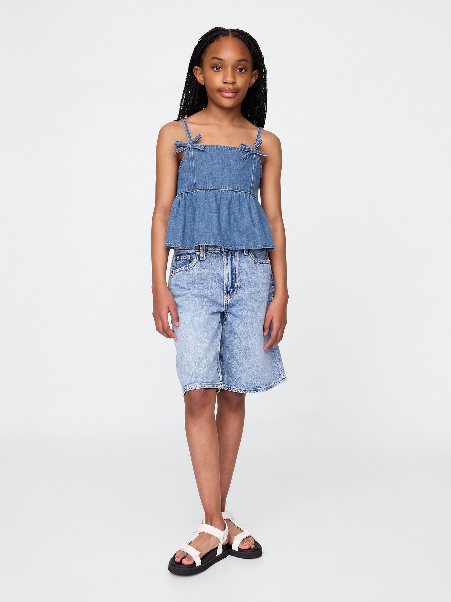 Mavi Denim Askılı Peplum Bluz
