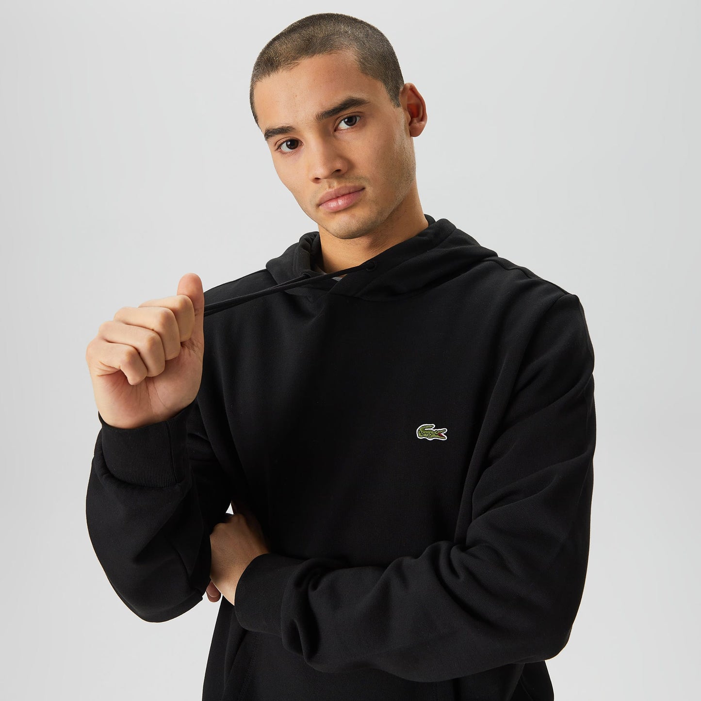 Lacoste Classic Fit Kapüşonlu Erkek Siyah Sweatshirt