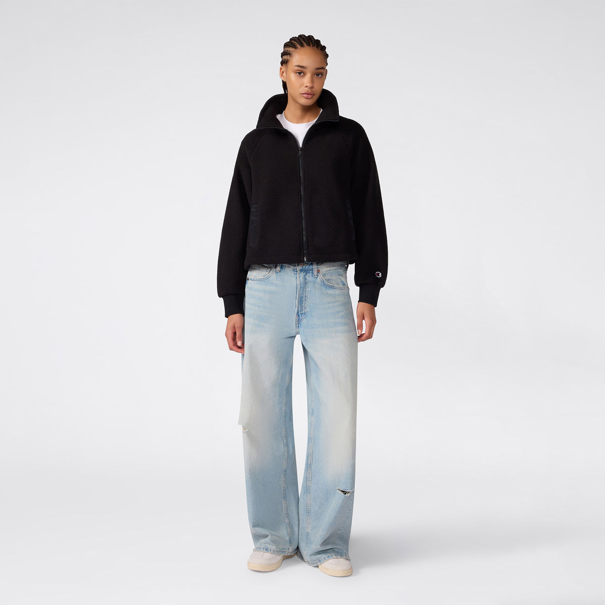 Champion Full Zip Kadın Siyah Sweatshirt