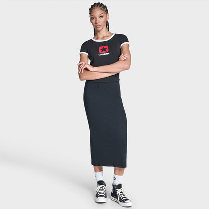 Converse Regular Fit Kadın Siyah T-shirt
