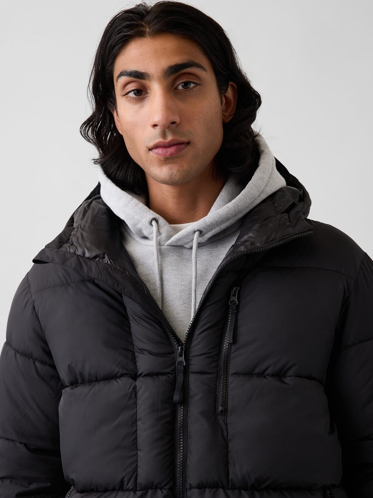 Siyah Recycled Heavyweight Puffer Şişme Mont