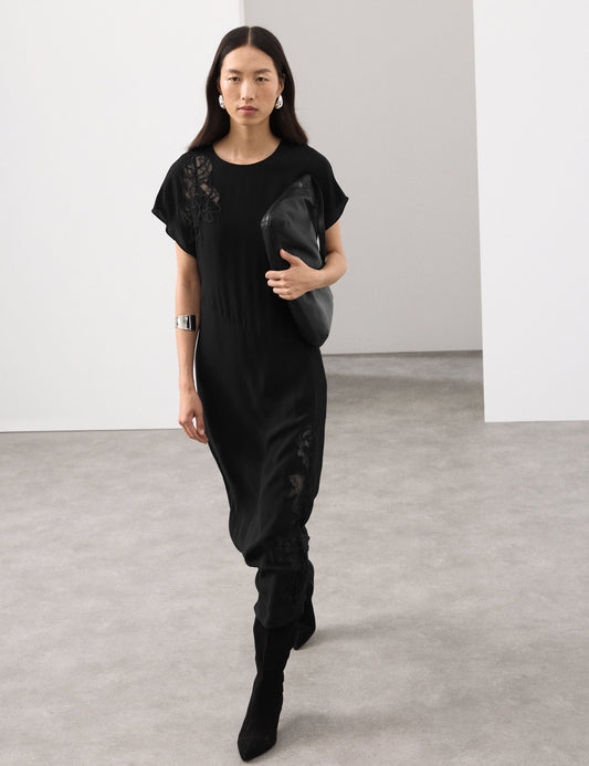 Lace Detail Midaxi Elbise
