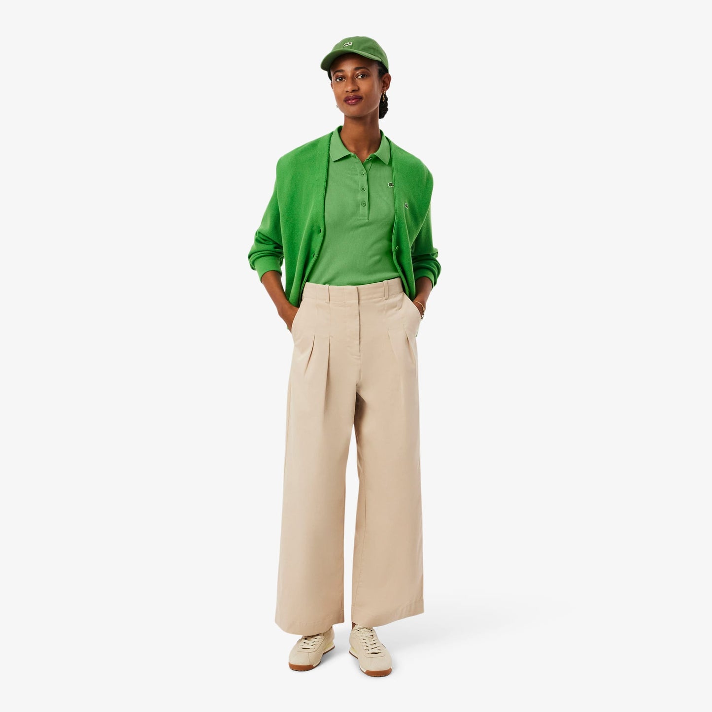Lacoste Kadın Slim Fit Yeşil Polo