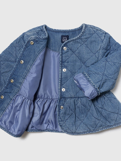 Mavi Kapitone Denim Ceket
