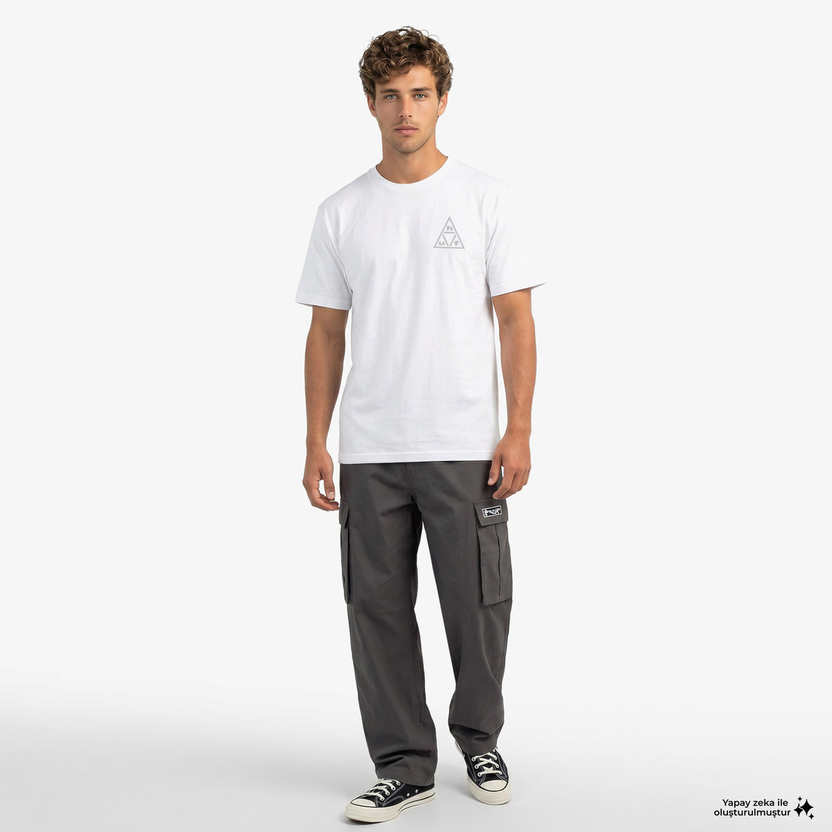 Huf Triple Triangle Ss Erkek Gri T-shirt