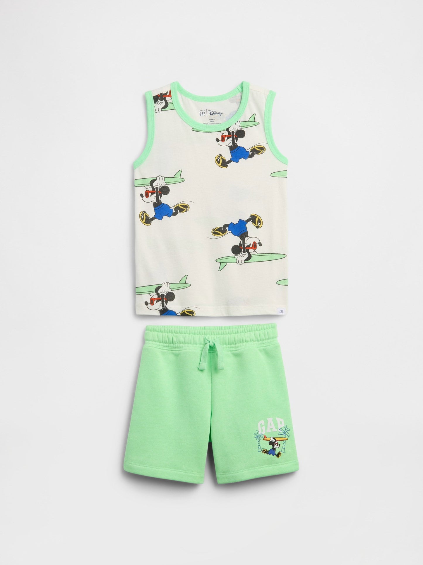 Açık Yeşil Disney Mickey Mouse Two-piece Outfit Set