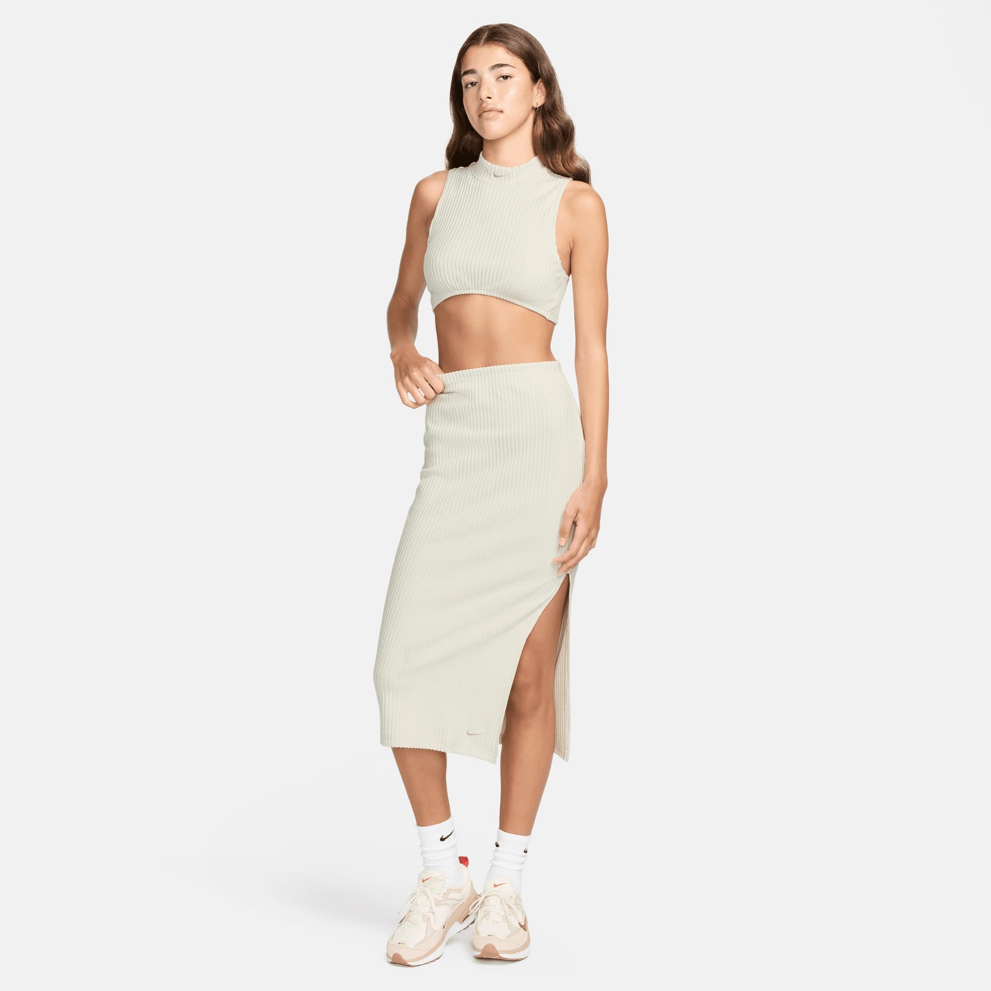 Nike Sportswear Chill Knit Kadın Krem Etek
