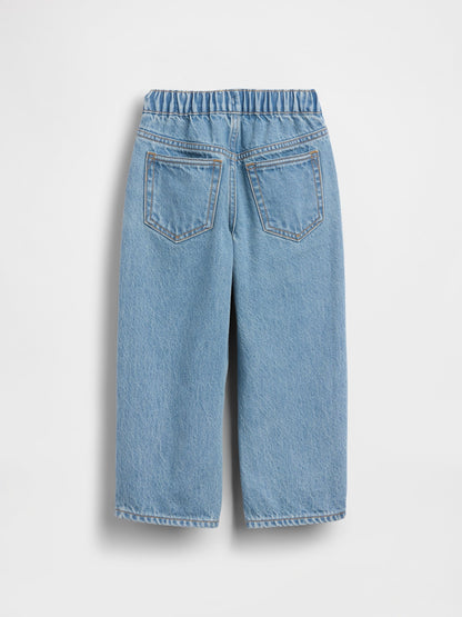 Koyu Mavi Pull-on Baggy Jean Pantolon