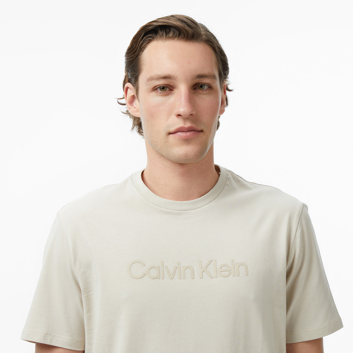 Calvin Klein 30s Sportswear Grap Erkek Bej T-shirt