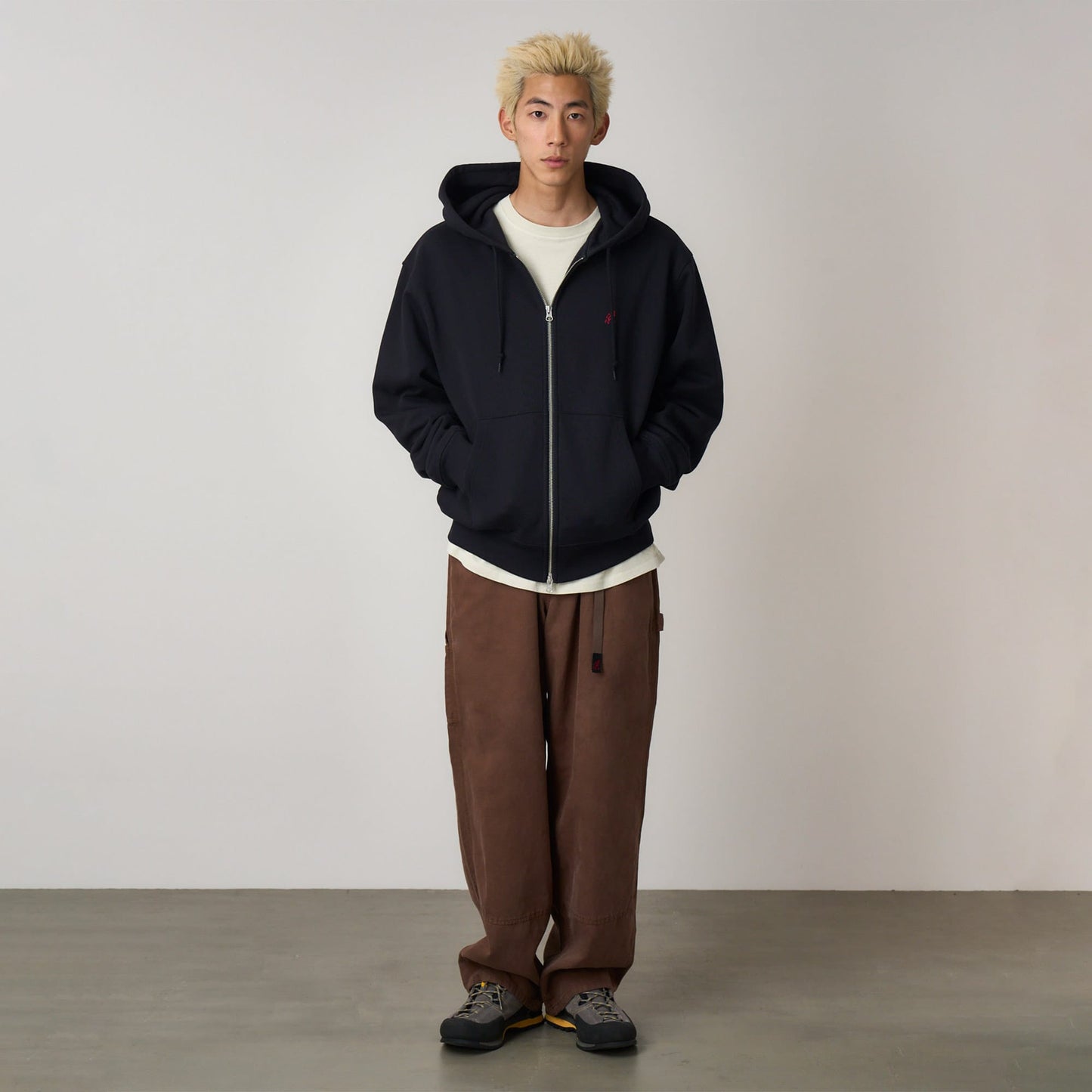 Gramicci One Point Hooded Zip Erkek Lacivert Sweatshirt