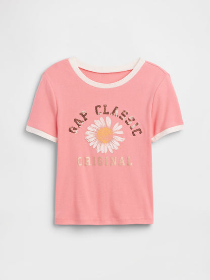 Somon Ringer Grafik Baskılı T-shirt