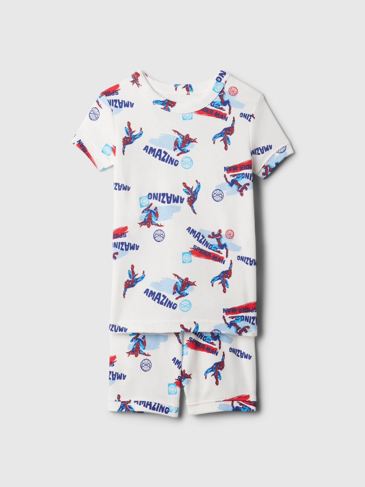 Kırık Beyaz %100 Organik Pamuk Marvel Spider-man Desenli Pijama Takımı