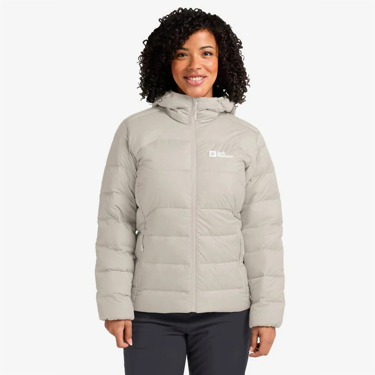 Jack Wolfskin Ather Down Hoody Kadın Gri Mont
