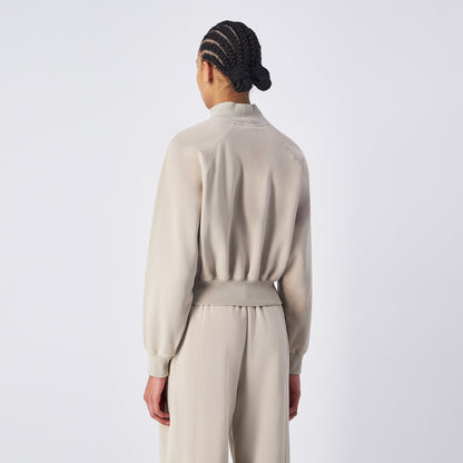 Champion Mock Turtle Neck Long Sleeves Kadın Krem Sweatshirt