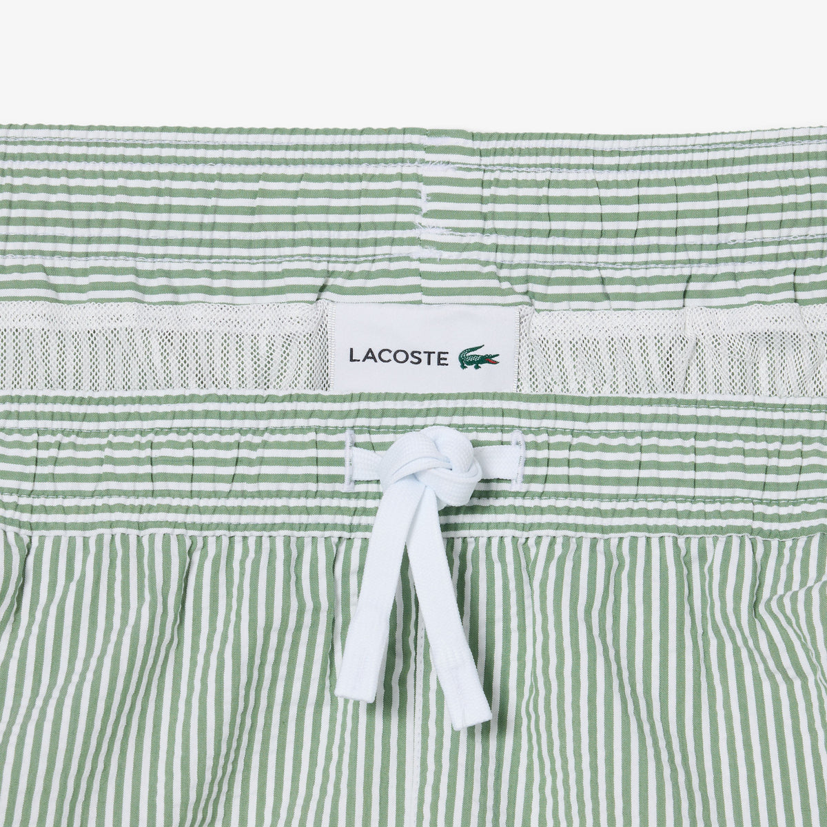 Lacoste Çizgili Erkek Yeşil Deniz Şortu