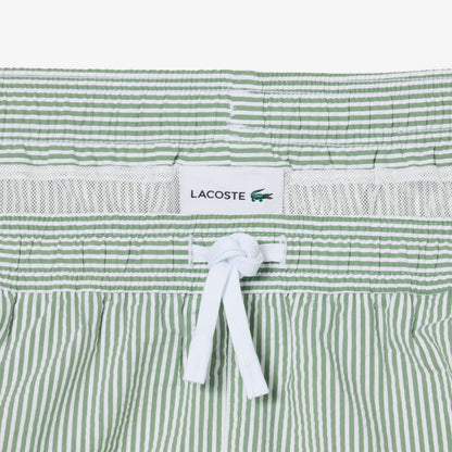 Lacoste Çizgili Erkek Yeşil Deniz Şortu
