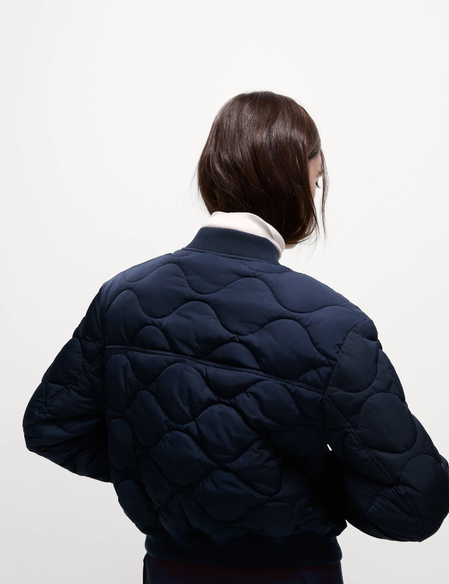 Saten Kapitone Bomber Ceket