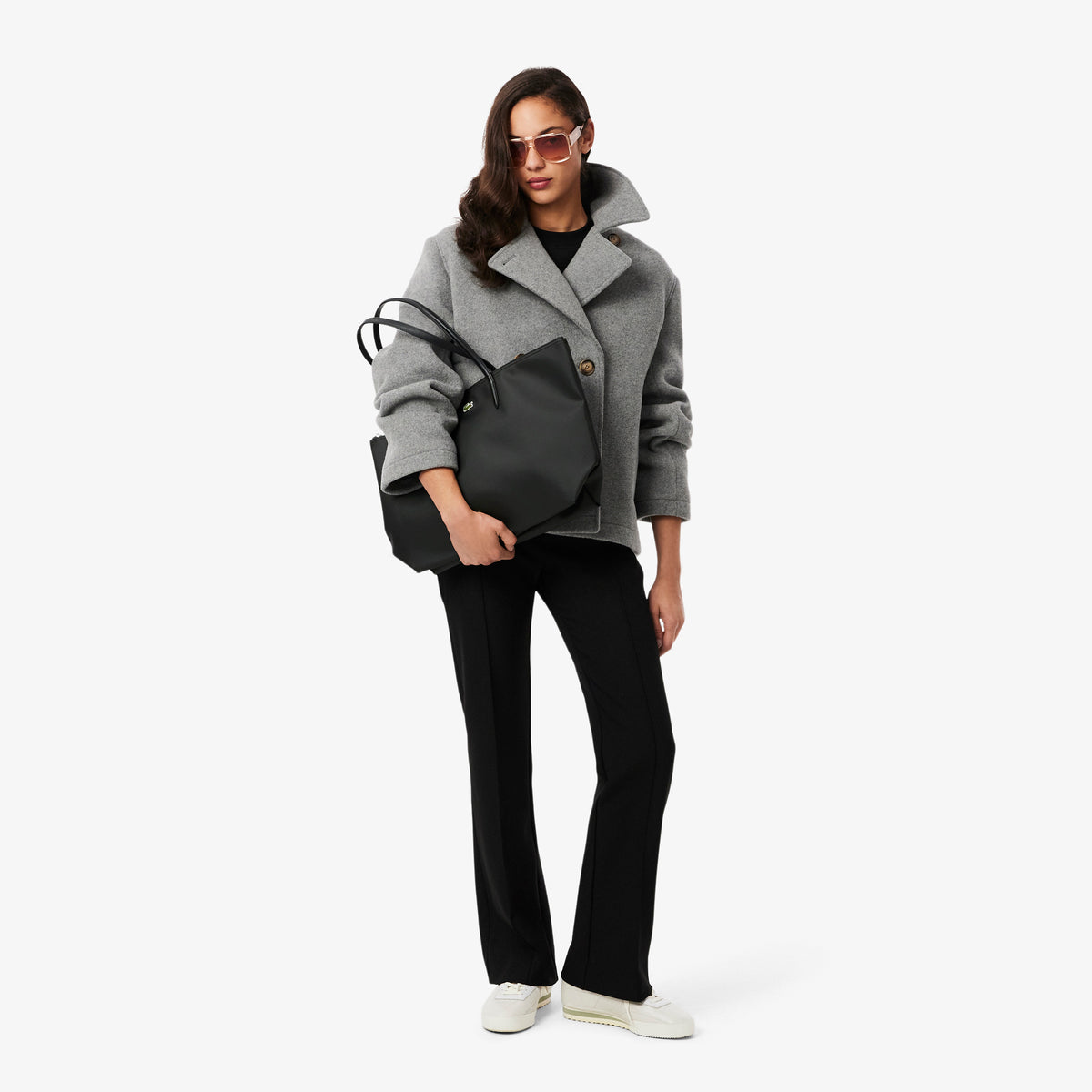 Lacoste Large L.12.12 Kadın Siyah Omuz Çantası