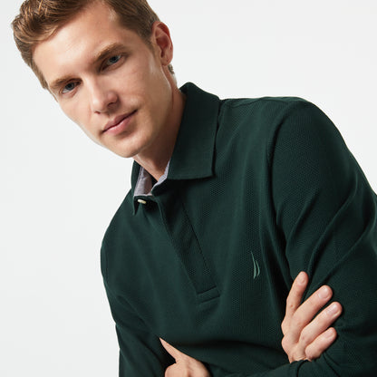 Nautica Erkek Yeşil Slim Fit Uzun Kollu Polo Yaka T-shirt