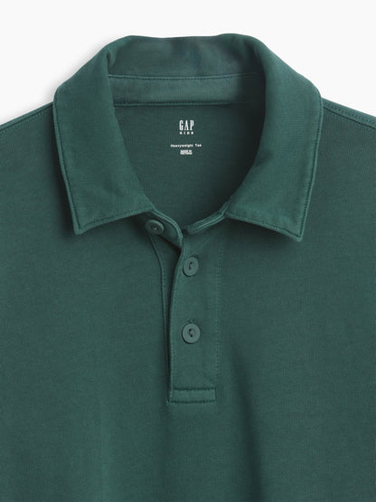Koyu Yeşil Heavyweight Relaxed Polo T-shirt