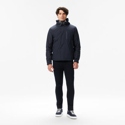 Nautica Erkek Siyah Regular Fit Kapüşonlu Su Geçirmez Mont