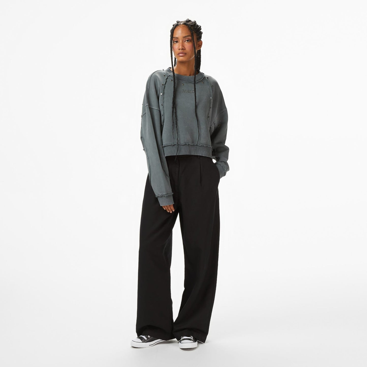 Les Benjamins Essentials 303 Kadın Gri Sweatshirt