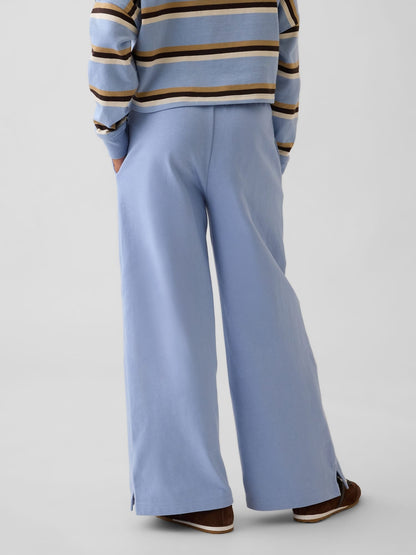 Açık Mavi Heavyweight Wide-leg Pantolon