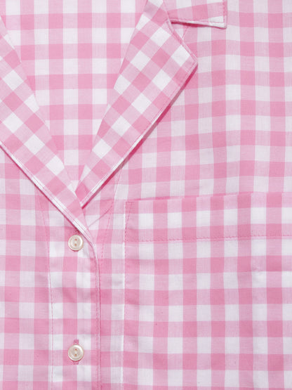 Açık Pembe Gapbody Poplin Kısa Kollu Pijama Üstü