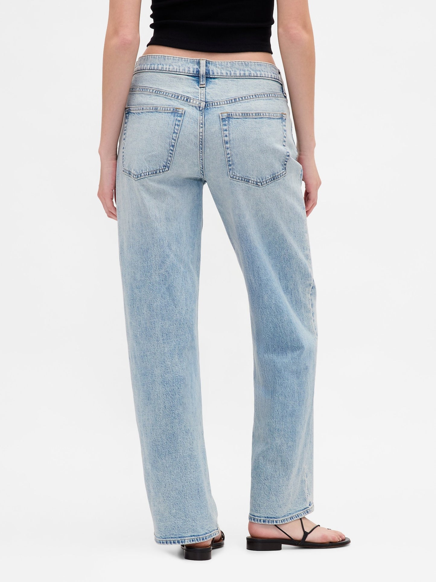 Açık Mavi Low Rise '90s Jean Pantolon