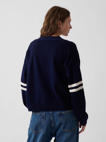 Lacivert 100% Pamuk Oversized Gap Logo Triko Hırka