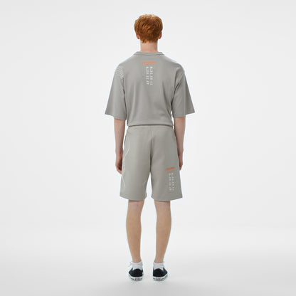 Converse Baskılı Erkek Oversize Fit Gri Şort
