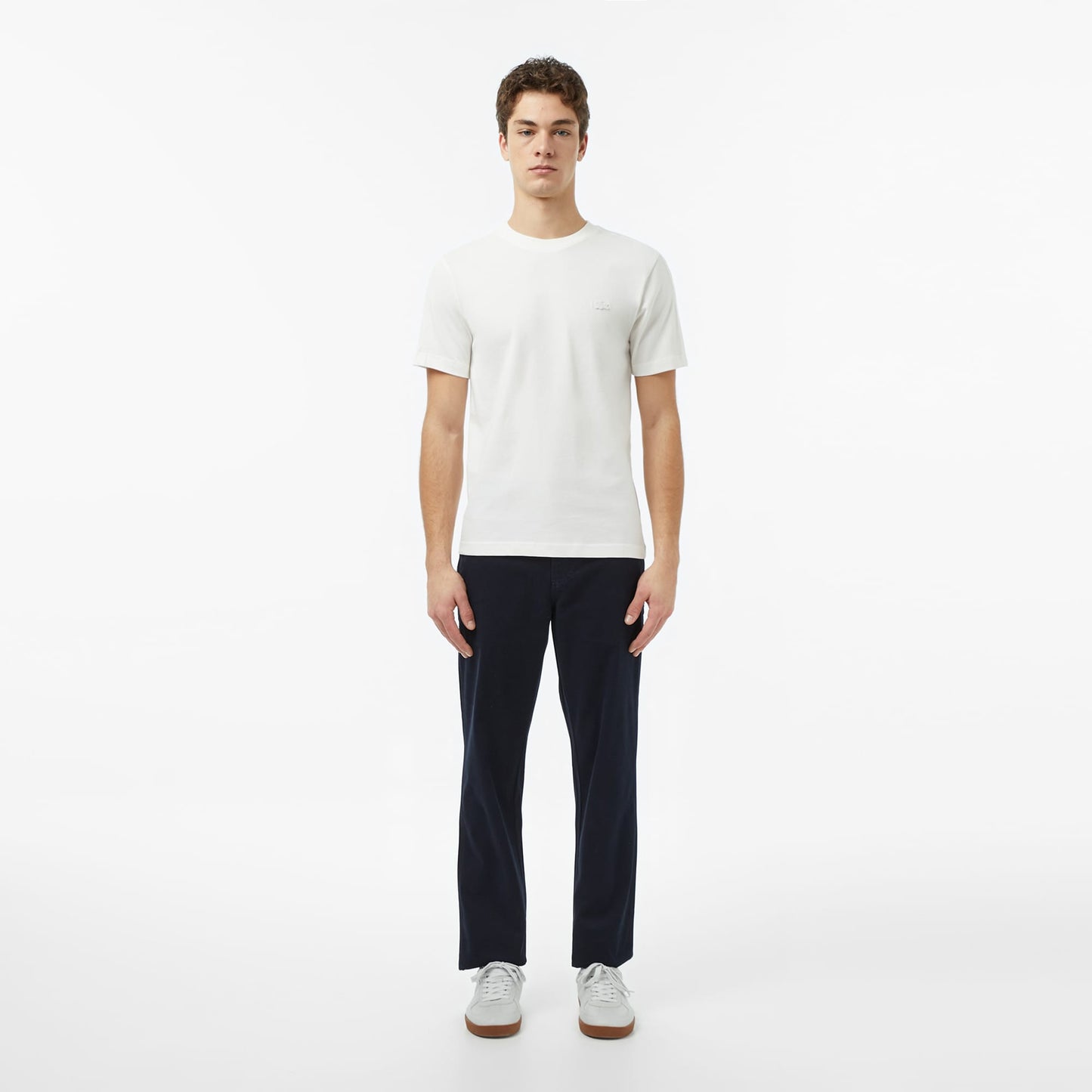 Lacoste Erkek Regular Fit Bisiklet Yaka Krem T-shirt