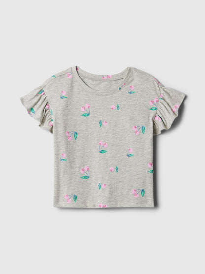 Gri Mix And Match Desenli T-shirt