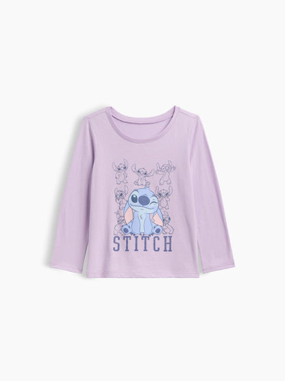Lila Disney Grafik Baskılı T-shirt