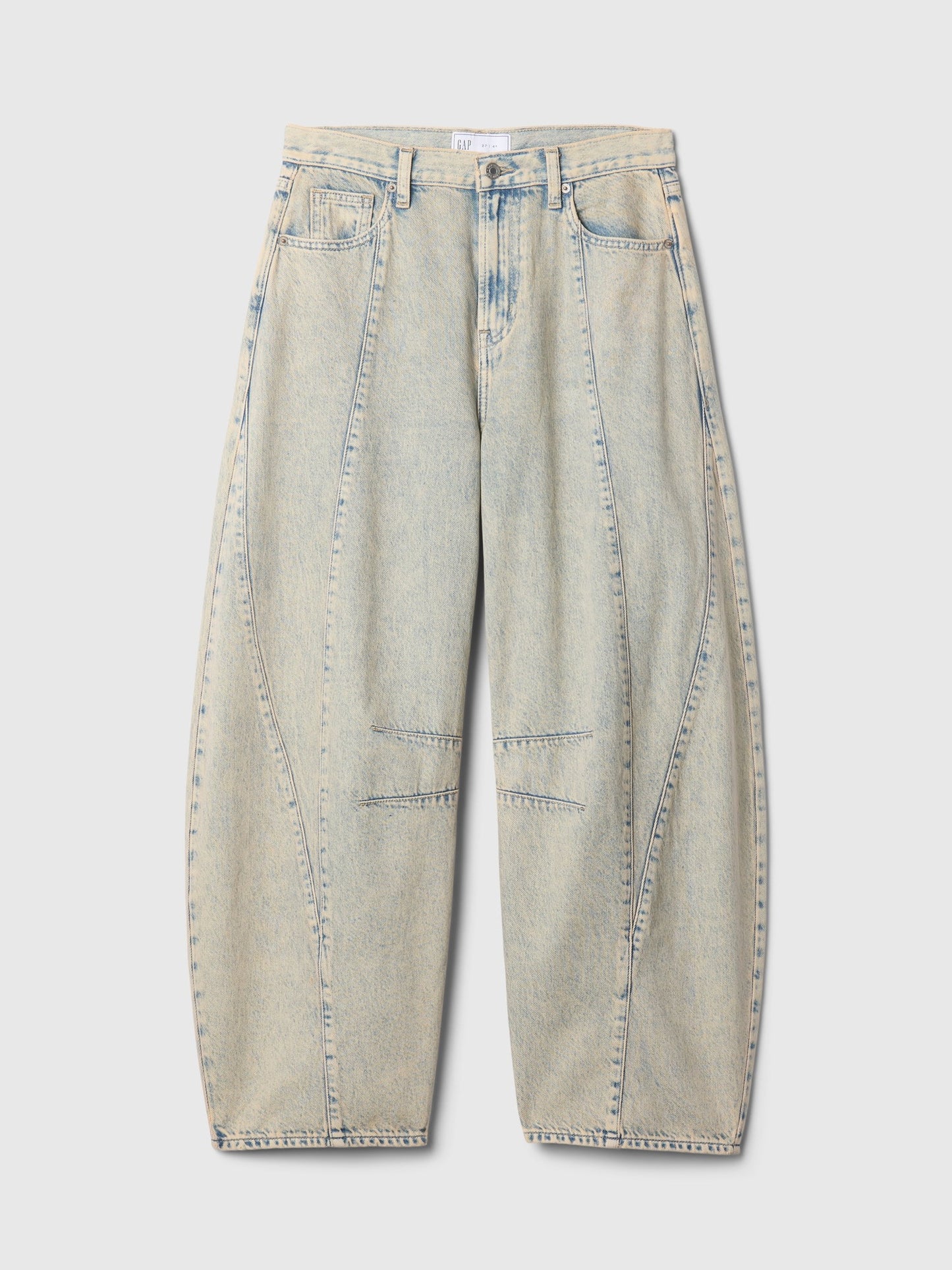 Bej High Rise Horseshoe Jean Pantolon