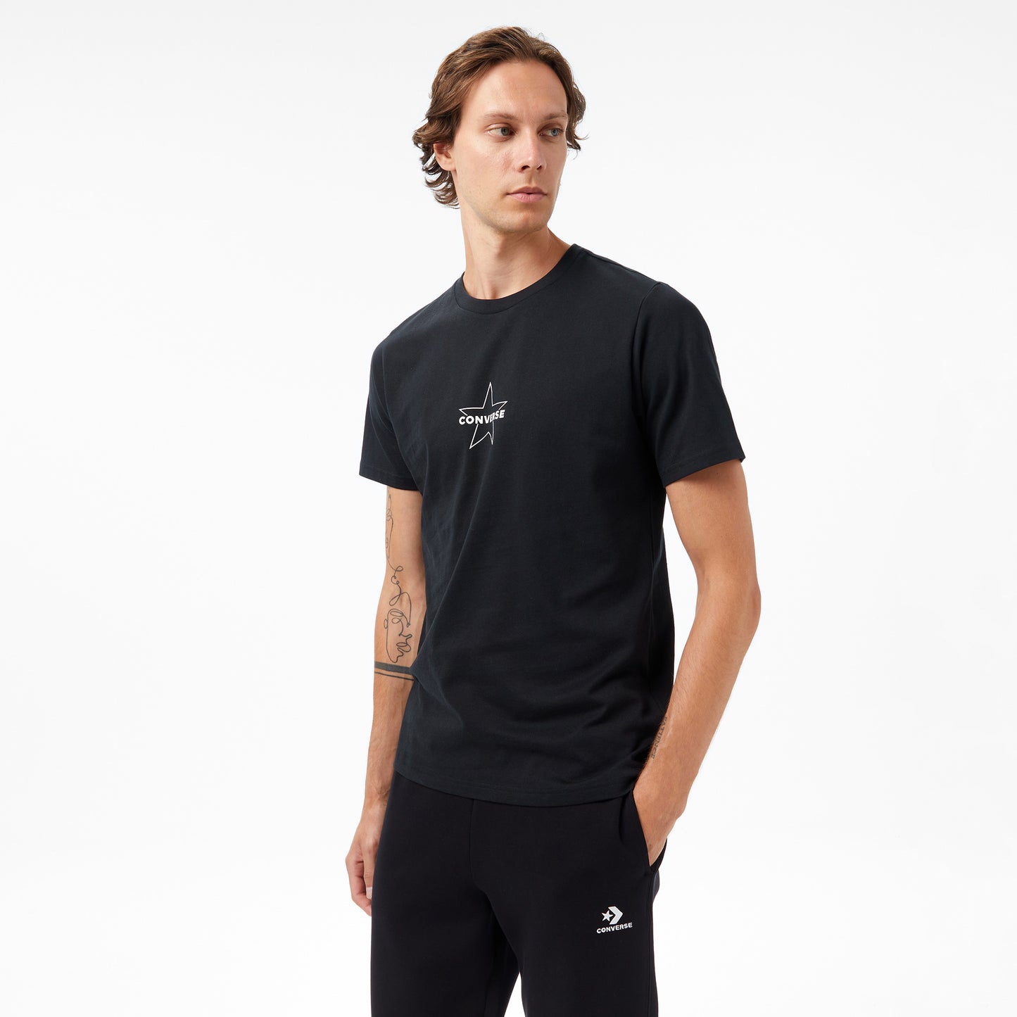 Converse Baskılı Erkek Siyah T-shirt
