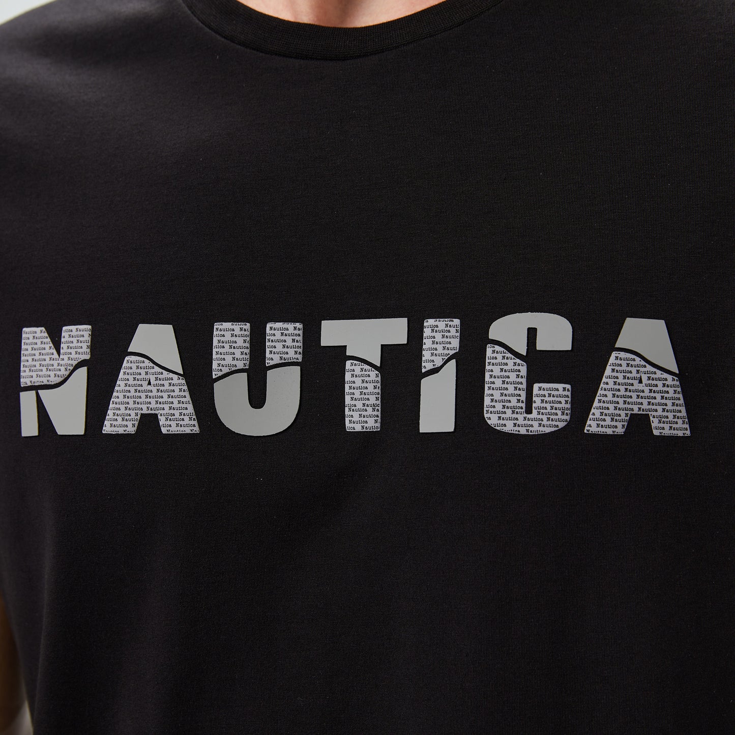 Nautica Erkek Siyah Regular Fit Baskılı T-shirt