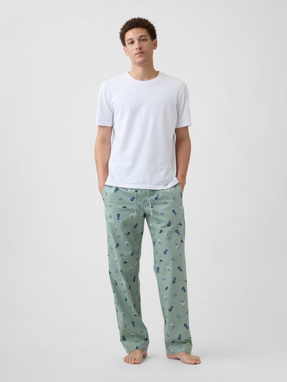 Yeşil Relaxed Poplin Pijama Altı