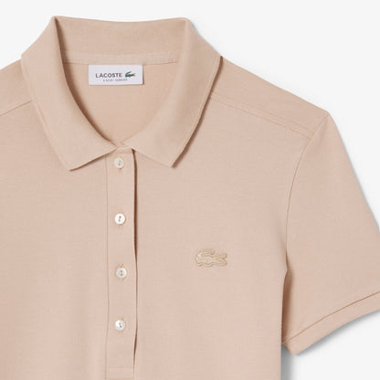 Lacoste L.12.d Kadın Slim Fit Bej Polo