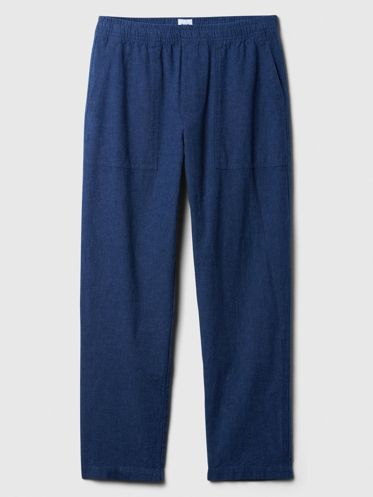 Koyu Mavi Keten Karışımlı Straight Utiliyt Easy Pantolon