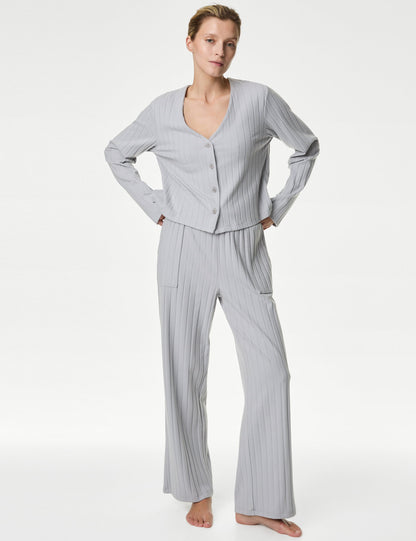 Yumuşak Dokulu Örme Pijama Takımı