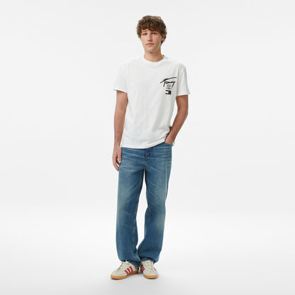 Tommy Hilfiger Regular City Sign Erkek Beyaz T-shirt